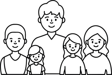 Family Smiles Parents with Child Vector Illustration for Kids
