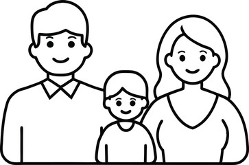 Cherished Moments Family Parents with Child Vector Art
