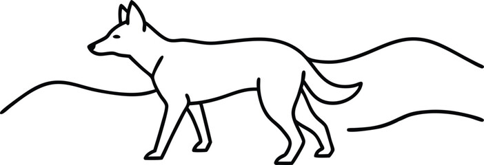 Desert Dingo Adventure Vector Art for Kids to Color and Explore
