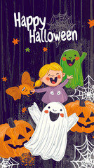 Happy Halloween Colorful Vector Illustration