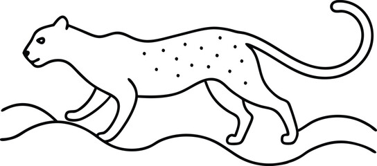 Cheetah in Motion Vector Illustration Capturing Speed for Kids
