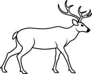 Deer in the Wilderness Vector Artwork Capturing Nature's Beauty
