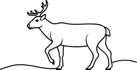 Graceful Deer Roaming Free Vector Illustration for Wildlife Fans
