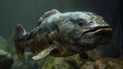 Fototapeta premium Close-up of a Detailed Fish in Water