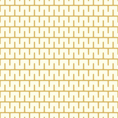 Gold and Cream Light Serpentine Minimal Stripes Seamless Vector Repeat Pattern