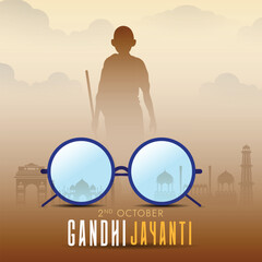 Happy gandhi jayanti 2nd October. indian Freedom Fighter Mahatma Gandhi Bapu. abstract vector illustration design.