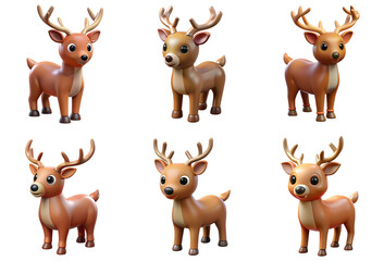 PNG mistletoe 3d collection, in cartoon style minimal on transparent, white background, isolate
