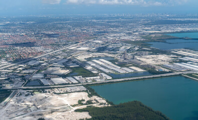 An aerial view of the East Coast Buffer Water Preserve Area to the west of Miami in Florida, USA