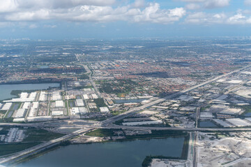 An aerial view of the East Coast Buffer Water Preserve Area to the west of Miami in Florida, USA