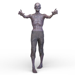 男性ゾンビ　3DCGレンダリング
