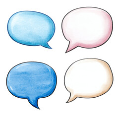 Colorful speech bubbles on transparent background for communication design. transparent background