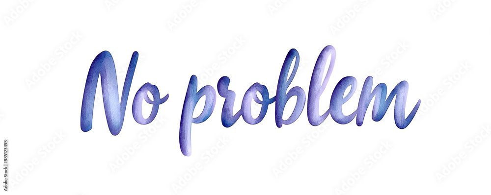 Poster stylish text design saying 'no problem', modern typography on white background. transparent backgrou