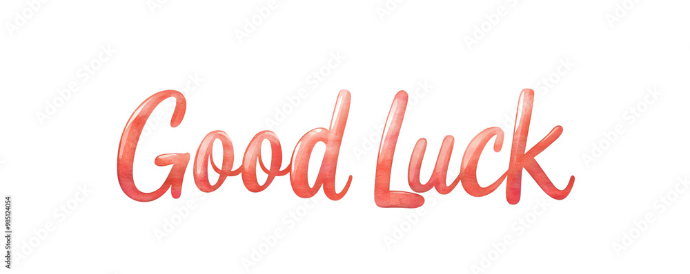 Poster stylish text design with the phrase 'good luck' on a white isolated background. transparent backgrou