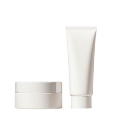 Minimalist skincare products on a white isolated background. transparent background