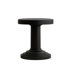 Modern black pedestal table on white isolate background for decor inspiration. transparent background