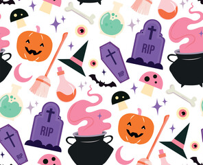 Halloween scary cute vactor pattern 