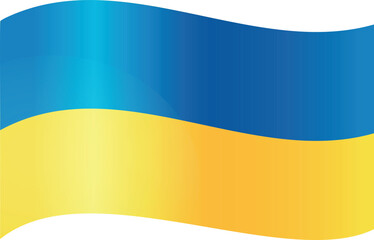 Vector Ukrainian flag waving on a transparent background