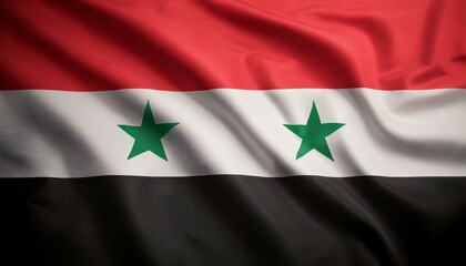 Naklejka premium シリアの国旗(waving national flag of Syrian Arab Republic.) 
