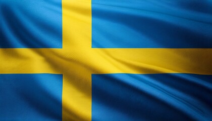 スウェーデンの国旗(waving national flag of Sweden.)
