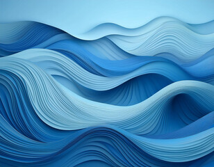 Fototapeta premium wunderschöne Wellen ausgeschnitten aus Papier als Banner oder Hintergrund - ki generiert 