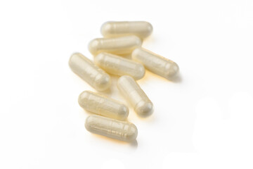 useful capsules with medicine painted in studio filming 3