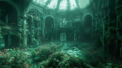 Overgrown Ruins: A Forgotten Interior