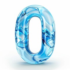 Water alphabet, realistic numbers water, water font number 0