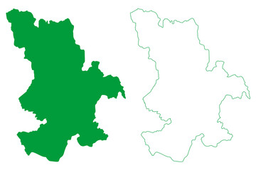 Camacan municipality (Bahia state, Municipalities of Brazil, Federative Republic of Brazil) map vector illustration, scribble sketch Camacan map