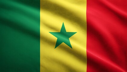 Naklejka premium セネガルの国旗(waving national flag of Senegal.) 