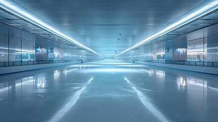 Fototapeta premium Modern Architecture: Sleek Interior with Reflective Floor