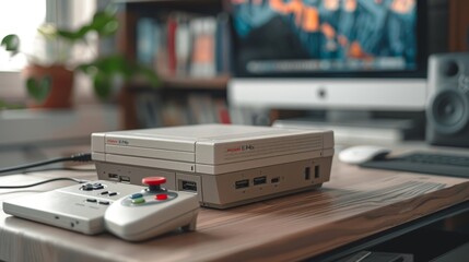 Fototapeta premium retro 90s gaming console set 