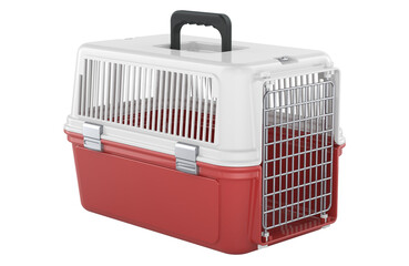 Transport Box Crate Pet Cage, 3D rendering isolated on transparent background