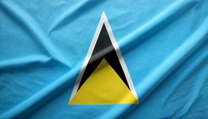 セントルシアの国旗(waving national flag of Saint Lucia.)
