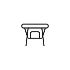 Minimalist changing table icon. Simple line drawing of a changing table, perfect for baby care. Editable icon.