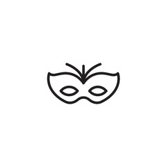 Minimalist mask icon. Simple line drawing of a masquerade mask, perfect for a costume party. Editable icon.
