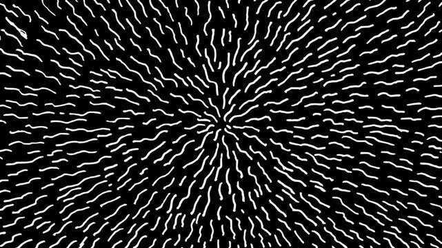 White wiggly hand drawn curvy lines outburst flow doodle background on alpha