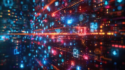 An animated visualization of social media likes and shares.