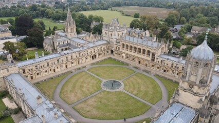 Christ Church Old English Architecture Oxford Drone 