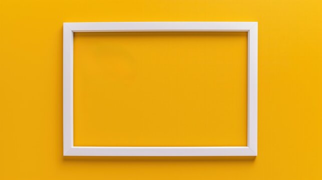 Yellow background with white frame featuring quotation marks for text. Empty card with design space. Isolated grunge texture, abstract art, blank quote mark, copy space, illustration, pattern,