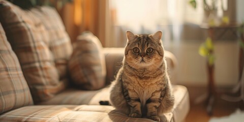 Adorable cat with a gentle temperament resting in a human-like position, with a focus on its features.