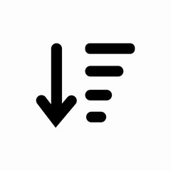 sort list descending icon sign vector