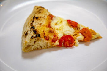 Traditional Brazilian artisan chicken pizza with catupiry cheese. Frango com catupiry