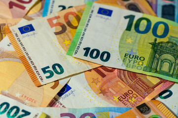 Different euro banknotes, money concept 1
