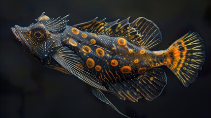 Obraz premium Close-up Photography of a Colorful Fish with Intricate Patterns