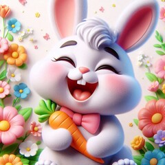 Obraz premium 3D lachender Hase