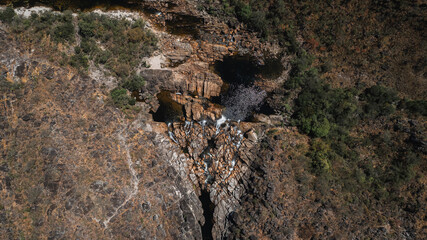 Chapada dos Veadeiros national park, yellow trail, Cachoeira do Carioca, Canyons, landscape of rocks and deep waterholes, Goias, Brazil