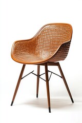 modern design rattan dining chair, cut out image isolated on white background