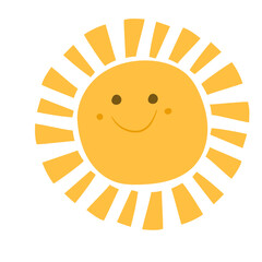 summer funny happy smiley emoticon doodle sun with face