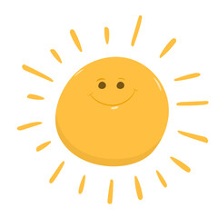 summer funny happy smiley emoticon doodle sun with face