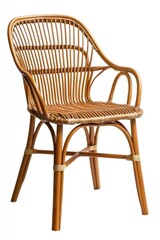 Fototapeta premium modern design rattan dining chair, cut out image isolated on white background